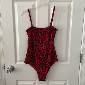 BooHoo tall leopard body suit